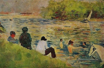 Georges Seurat œuvres - la banque de la seine 1884